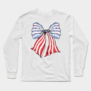 Coquette American Flag Funny Independence Day Long Sleeve T-Shirt